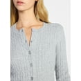 thumbnail image 4 of No Boundaries Cable Knit Button Front Cardigan, Women's XXS-XXL, 4 of 5