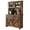 Brown, variant on Garvee Kitchen Pantry Cabinet with Microwave Stand, Freestanding Hutch with Buffet Storage, Tall Adjustable Shelves, Brown