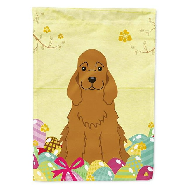 Carolines Treasures BB6095GF Easter Eggs Cocker Spaniel Red Garden Size Flag