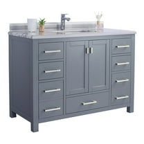 Laviva Wilson 48" Wood Cabinet with Stripes Marble Countertop in Gray/White