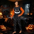 thumbnail image 2 of Family Matching Pajamas Halloween Party 2 Piece Sets Casual Pjs Family Jammies Long Sleeve Cute Funny Halloween Pumpkin Face Trendy Holiday Family Pajamas Men S, 2 of 5