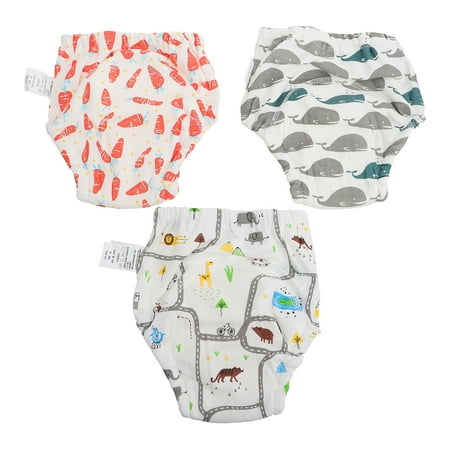 

OUNONA 3Pcs 4 Layer Infant Training Pants Washable Baby Gauze Nappy Pants (Size M)