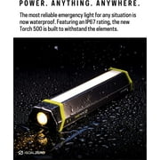 Goal Zero 500 Lumen Torch Light, Multi-Use Weatherproof LED Flashlight and Solar Lantern - Portable Rechargeable Spotlight and Floodlight with Built-In Solar Panel