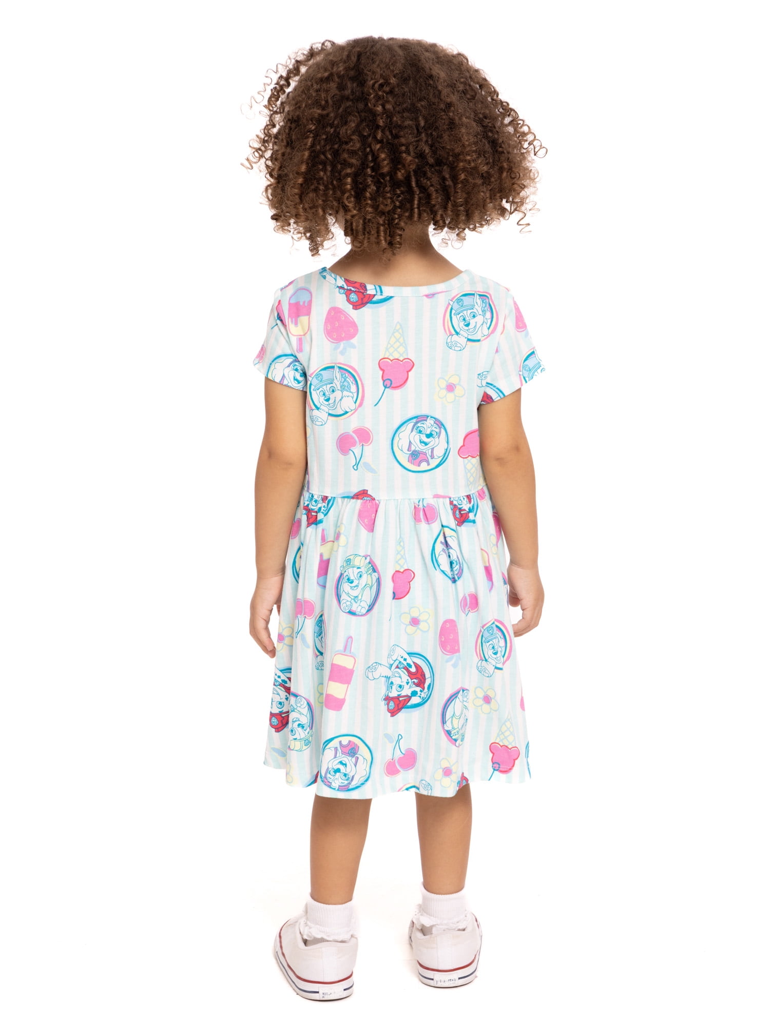 Paw Patrol Toddler Girl Allover Print Dress with Short Sleeves, Sizes 12M-5T