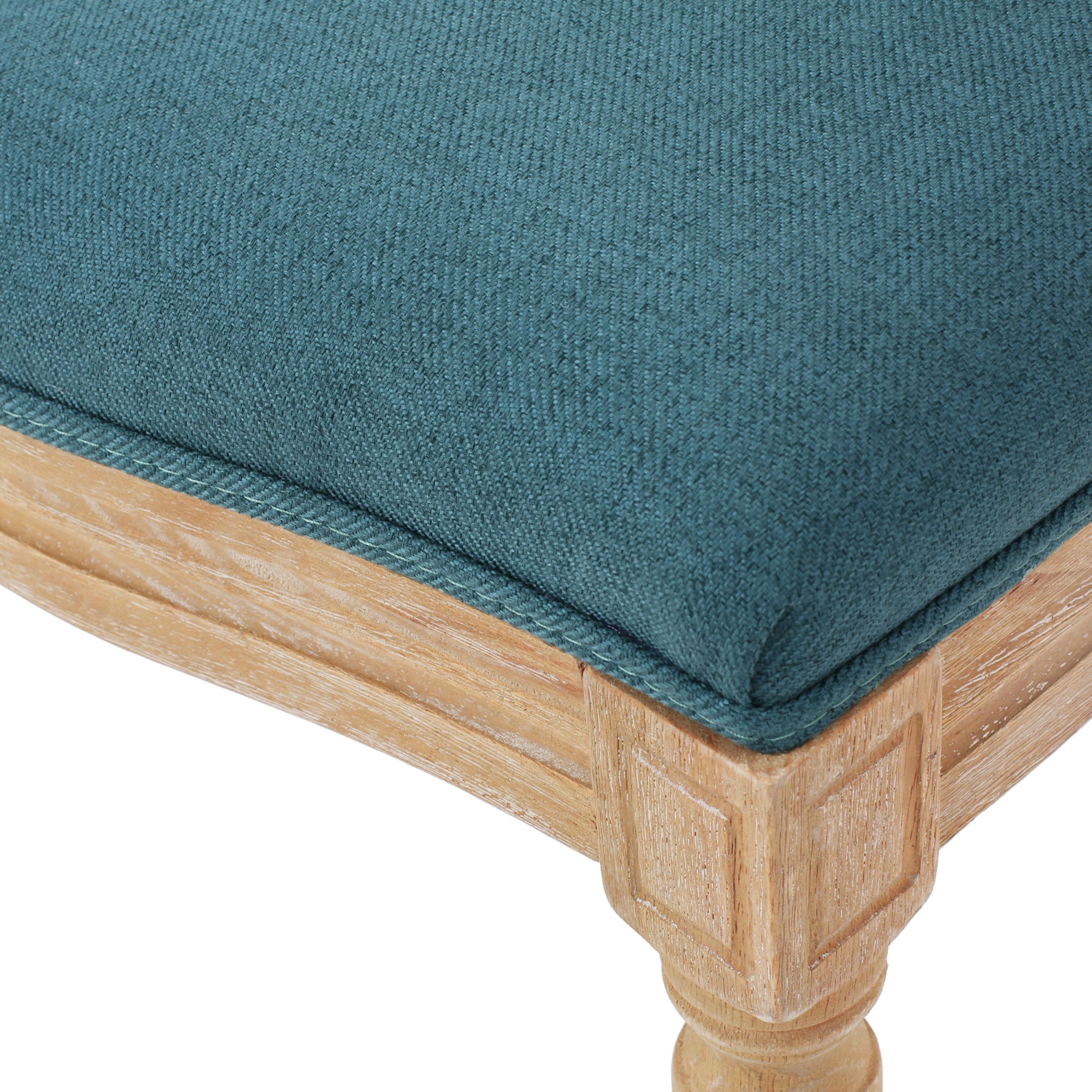 Noble House Phinnaeus FrenchFabric Dining Chairs, Set of 2, Dark Teal