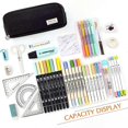thumbnail image 2 of Large Capacity Pencil Case 3 Compartment Pouch Pen Bag For School Teen Girl Boy Men Women (black), 2 of 5