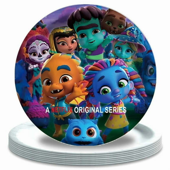 Super Monster Paper Plates Birthday Decorations Party Supplies Tableware Disposable Dinnerware