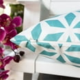 thumbnail image 4 of Homey Cozy 20" Fabric Outdoor Pillow with Aqua Crystal Grid in Spa Blue, 4 of 4
