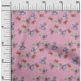 thumbnail image 1 of oneOone Cotton Poplin Light Pink Fabric Flower & Leaves Watercolor Sewing Craft Project Fabric Prints By Yard 42 Inche Wide, 1 of 4
