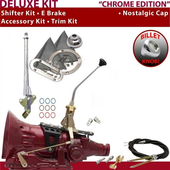 American Shifter TH400 Shifter Kit Chrome 10 in. E Brake Cable Clevis Trim Kit for EF70B