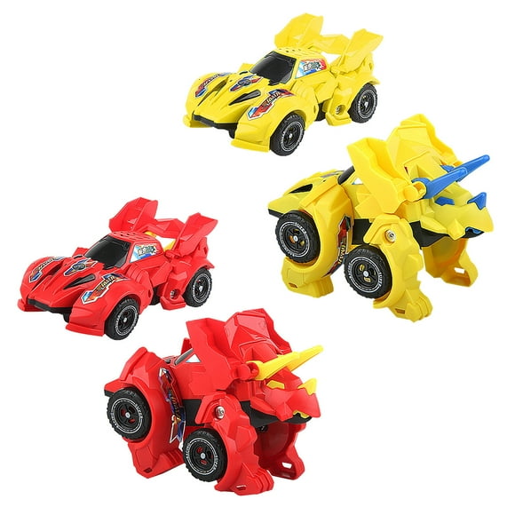 Pisexur Jouets de Dinosaures pour Enfants 3-5, 2 Pcs Jouets de Dinosaures Transformables pour Enfants 3-5 Voiture Dinosaure Transformeur Jouet à Rétrofriction Voiture de Course Dino Jouet d'Anniversaire et de Fête Cadeaux pour Garçons et Filles