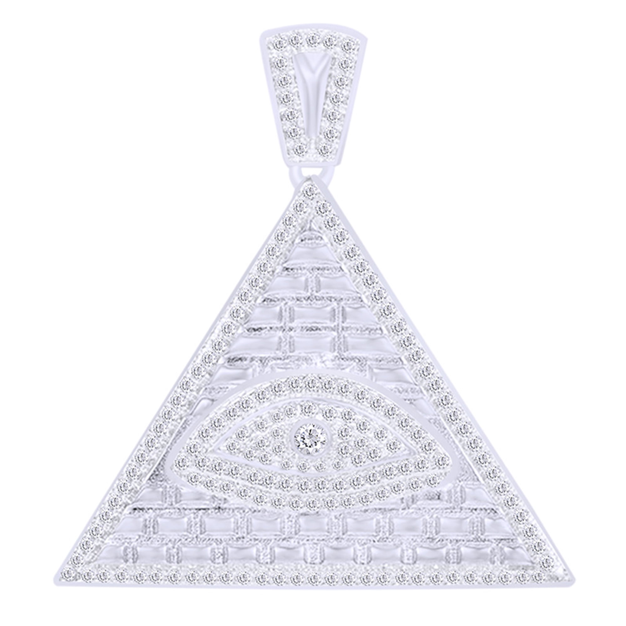 Evil Eye Pyramid Pendant In 14k Solid 