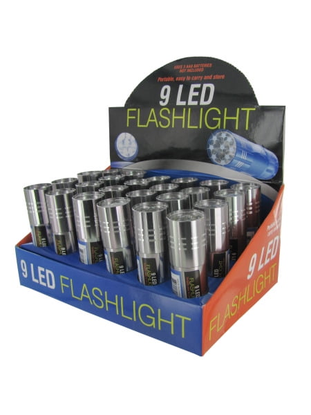 9 LED Flashlight Counter Top Display (Case of 24 ) - Walmart.com