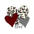 thumbnail image 2 of Women's Casual Short Sleeve T-Shirt - Leopard Checkered Striped Heart Design with Love Script, Round Neck Spring Summer Top, Machine Washable Gift for Mom Girlfriend, Ladies T Shirts, Graphic Tee, Co, 2 of 7