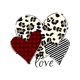 thumbnail image 2 of Women's Casual Short Sleeve T-Shirt - Leopard Checkered Striped Heart Design with Love Script, Round Neck Spring Summer Top, Machine Washable Gift for Mom Girlfriend, Ladies T Shirts, Graphic Tee, Co, 2 of 7