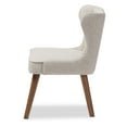 thumbnail image 3 of Scarlett Mid-Century Modern Brown Wood and Light Blue Fabric Upholstered Button-Tufting with Nail Heads Trim 1-Seater Accent Chair Light Blue/Walnut Brown, 3 of 7