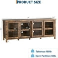 thumbnail image 4 of Roromall TV Stand for 65" TVs, Entertainment Center with Storage Cabinet and 4 Sliding Glass Doors, Mid Century Modern Media TV Console Table for Living Room Bedroom, 4 of 8