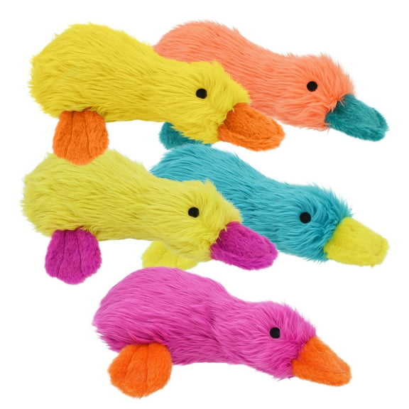 Multipet Plush Duckworth Dog Toy with Squeaker, 13 inches, Assorted Colors