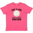 thumbnail image 3 of Inktastic Just a Girl Who Loves Volleyball Youth T-Shirt, 3 of 5