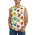 thumbnail image 2 of Goofa Cartoon Flowers Printed Men's Sleeveless T-Shirt - Athletic Gym Workout Tank Top for Men - Moisture-Wicking, UPF 30+ Quick-Dry Muscle Tee-3X-Large, 2 of 8