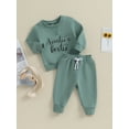 thumbnail image 3 of Bagilaanoe 2PCS Baby Girl Pants Set Toddler Letter Print Long Sleeve Sweatshirt Pullover Tops + Drawstring Sweatpants 6M 12M 18M 24M 3T 4T Kids Casual Sweatsuits, 3 of 9