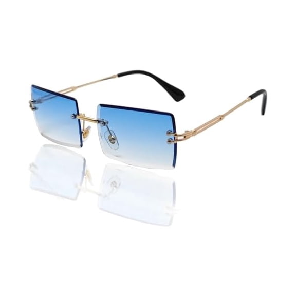Rectangle Sunglasses for Women Men Fashion Retro Rimless Frameless Tinted Lens Sun Glasses Shades 2025 Stylish