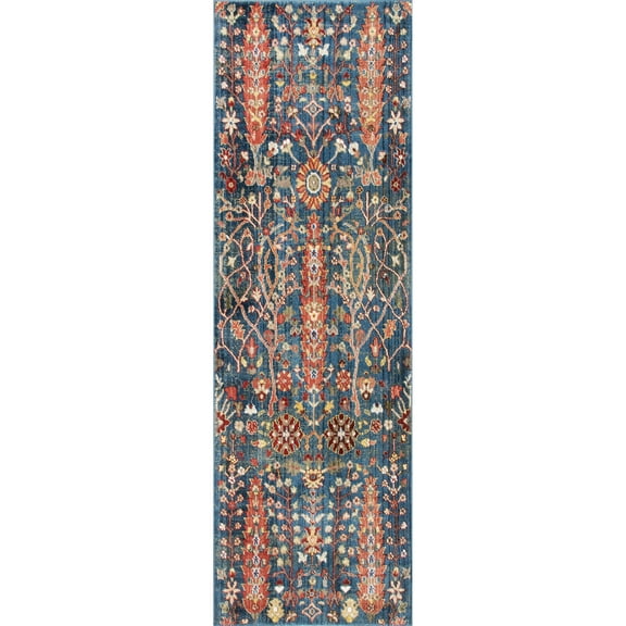 nuLOOM Dasilva Tribal Fringe Area Rug, 2' 6" x 6', Blue