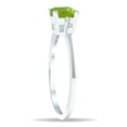 thumbnail image 3 of SZUL Women's Peridot and Diamond Sparkle Ring in 10K White Gold, 3 of 5