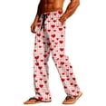 thumbnail image 6 of Talentlend Men's Valentine's Day Pajamas Casual Loose Lightweight Pants Plaid Lounge Sleepwear Trousers with Pockets, 6 of 7