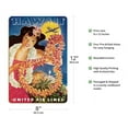 thumbnail image 2 of Hawaii - Hawaiian Girl with Leis - United Air Lines - Vintage Airline Travel Poster by Joseph Fehér c.1949 - 8 x 12 inch Vintage Wood Art Sign, 2 of 4