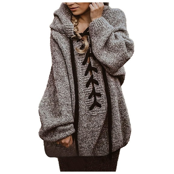 JINMGG V Neck Sweaters for Women Fall Winter ,Women Lady Plus Size Fashion Hooded Sexy Loose Sweater Blouse Tops