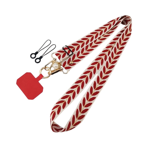 sweethay Cordón duradero con costuras finas y correa ancha para el cuello resistente al desgarro para teléfono móvil Videojuegos y accesorios rojo