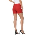 thumbnail image 6 of HDE Chino Shorts for Women, Elastic High Waisted Casual Shorts, Red 2X, 6 of 6