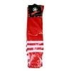 (TENVOLTS)1 Pair Striped Long Socks Men Women Adult Kids Knee-high Socks Gift (Red)