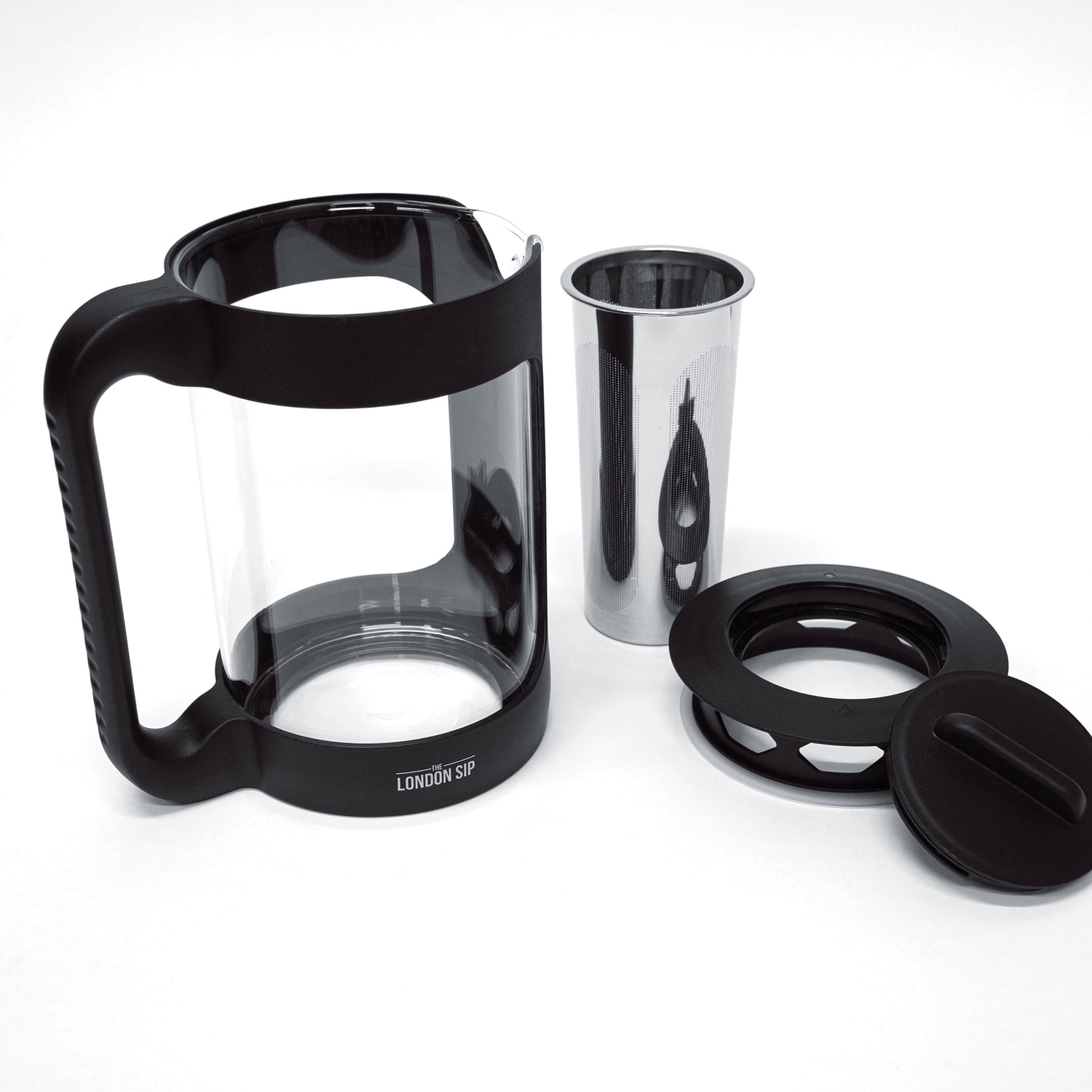 The London Sip Cold Brew Coffee Maker, 1500ml Cold Brew Pitcher with 304 Stainless Steel Filter, Borosilicate Glass Iced Coffee Pitcher with Handle & Pour Spout, Reusable Cold Brewer for Coffee & Tea