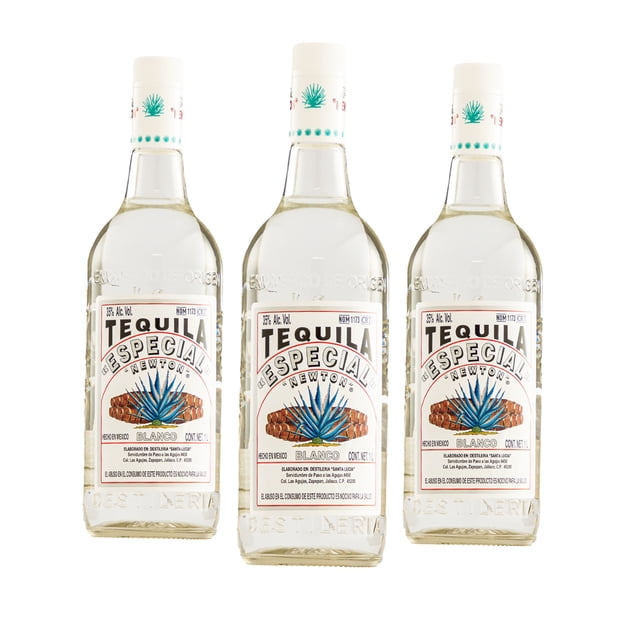 Tres Botellas Tequila Especial Newton Blanco 1000 Ml Tequila Blanco