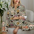 thumbnail image 6 of Logiee Coffee pots cup Print Womens Pajamas Set,Long Sleeve Sleepwear,Button Down Lounge Set 2 Pieces,Soft Nightwear Pjs Set-, 6 of 7