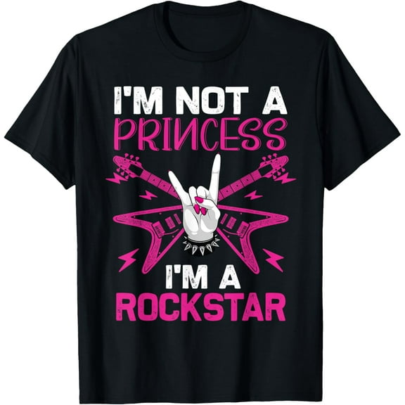 Funny Rock Star Art For Girls Women Kids Punk Rock And Roll T-Shirt