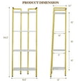 thumbnail image 2 of Danolapsi 4 Tier Bookshelf,Gold Narrow Bookshelf with Metal Frame,Small Bookshelf with Open Display Shelves,Bookcase for Bedroom Living Room Home Office,White and Gold, 2 of 9