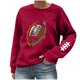 thumbnail image 3 of TaTaai Women Baseball Print Crew Neck Long Sleeve Drop Shoulder Top Hoodie Ladies Spring Autumn Daily Commute Street Wear Soft Comfortable No Fading Machine Washable Stylish Top Gift, 3 of 4