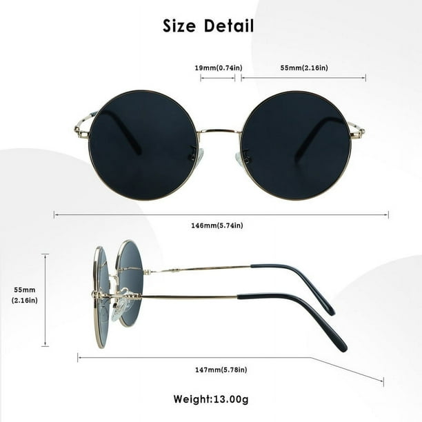 2 Pack Vintage Round Sunglasses for Men and Women UV400  display picture 3