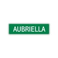 thumbnail image 1 of Aubrilella Girls Children Name Indoor Outdoor Letter Printed Label Wall Plaque Decoration Aluminum Metal Sign 4"x13.5", 1 of 1
