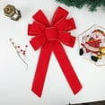 thumbnail image 4 of Lazos rojos Decoraciones navideñas Lazo de terciopelo con cable grande con borde dorado para coronas al aire libre, envoltura de regalos, copa de árbol, exterior, 4 of 5