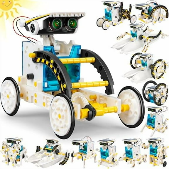 STEM 13-in-1 Solar Power Robots Creation Toy,Educational Experiment DIY Robotics Kit,Science Toy Solar Powered Building Robotics Set Age 8-12 for Boys Girls Kids Teens to Build