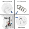 thumbnail image 5 of Paris Eiffel Tower Bathroom Shower Curtains with 12 Hooks Polyester Waterproof Shower Curtain for Stalls and Bathtubs Rustic Rose Floral Sculpture Butterfly Decorative Bathroom Curtain 54x78 Inches, 5 of 9