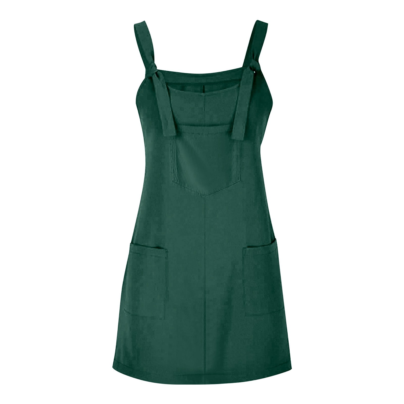 TULUDA Plus Size Dresses for Women Soild Pinafore Square Apron Garden Work Pinafore Dress Suspender Dress Women s Casual Dresses Green M Walmart