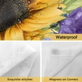 thumbnail image 4 of No Hook Shower Curtains with Snap-in Liner Set, Sunflower Waterproof Hotel Style Bathroom Shower Curtain, Yellow Flowers Summer Botanical Wooden Retro Art Breathable Mesh Top Bath Curtains 60''x72'', 4 of 9