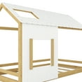 thumbnail image 3 of CLEARANCE! Twin Size House Bed with Roof and Window - White+Natural, 3 of 9