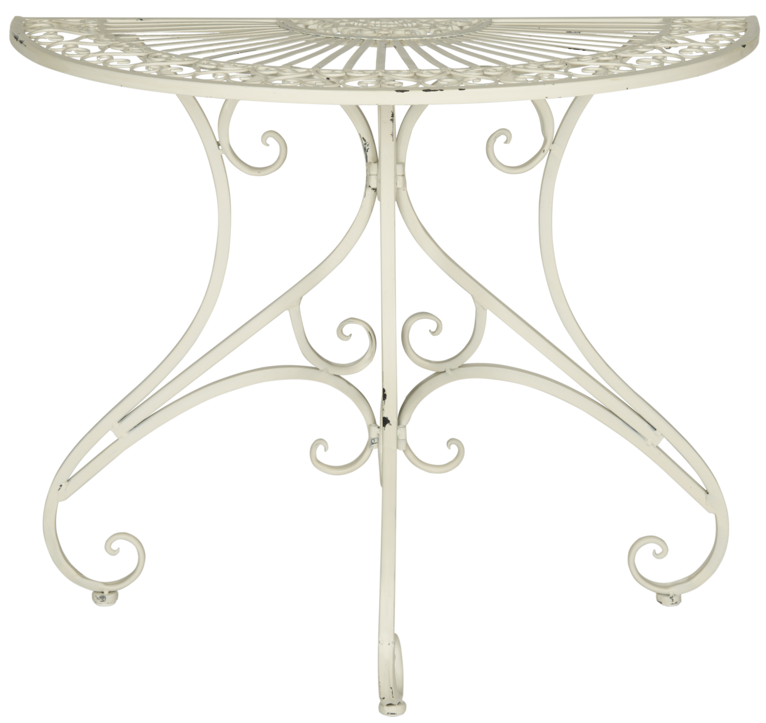SAFAVIEH Annalise Outdoor Patio Semi-Circle Accent Table, Antique White - image 3 of 5