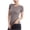 Brown, variant on Staron Women's Summer Stretch Sports Short Sleeve Yoga Top Round Neck Casual Fitted Tee Shirt, Orange L